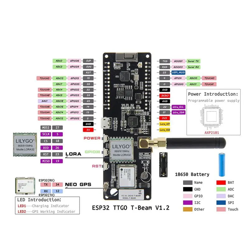 24-Hour Delivery Lilygo T- V1.2 ESP32 Lora Module Wifi Bluetooth GPS NEO-6M Wireless Functionality