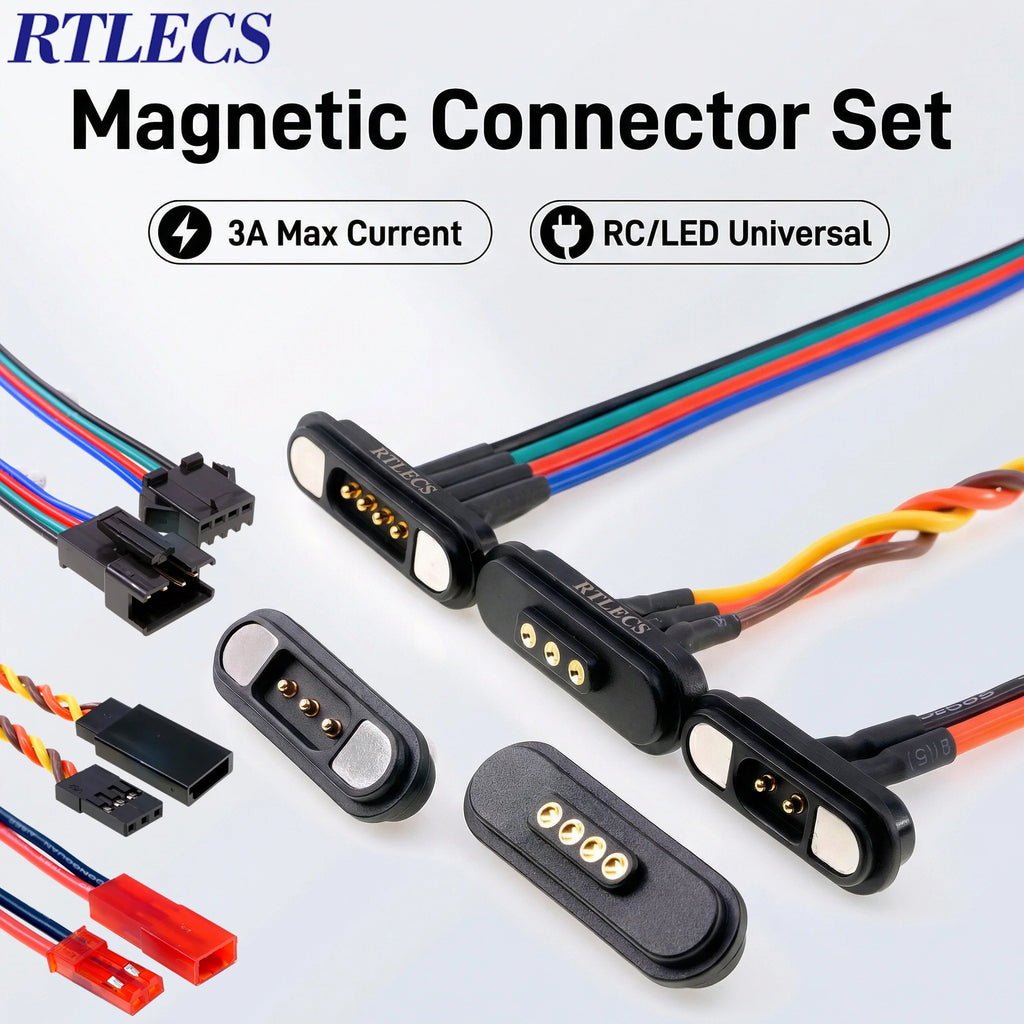 RTLECS Magnetic Connector RC Car Drone JST JR 24V 3A DC Power Battery Charger SM Led Strip Blind Connect USB Cable 2/3/4 Pin
