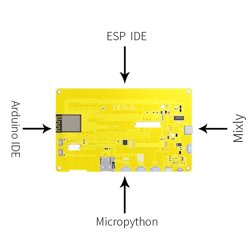 ESP32-S3 5 Inch IPS TFT Screen for Arduino HMI 8M PSRAM 16M Flash LVGL WIFI & Bluetooth 800*480 Smart Display RGB LCD Module