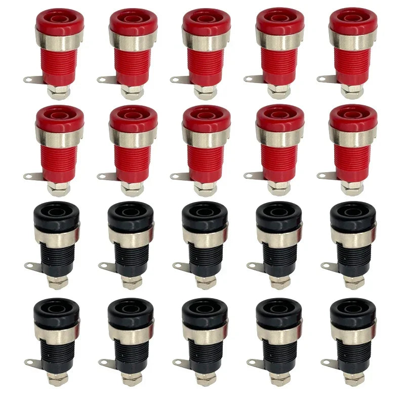 20PCS 4mm Banana Socket Connector 32A Insulated Female Jack 5 Colors Panel Mount Connector for Electrical Connection