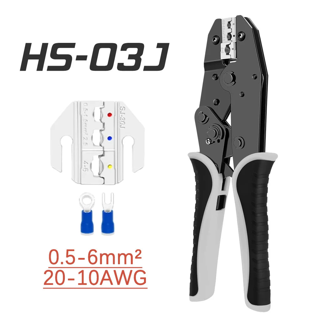 9 Inches Ratcheting Wire Crimper Pliers 03B/10N/10WF/35WF/2546B/03J/125 Connectors Multi-functional Hand Crimping Tool