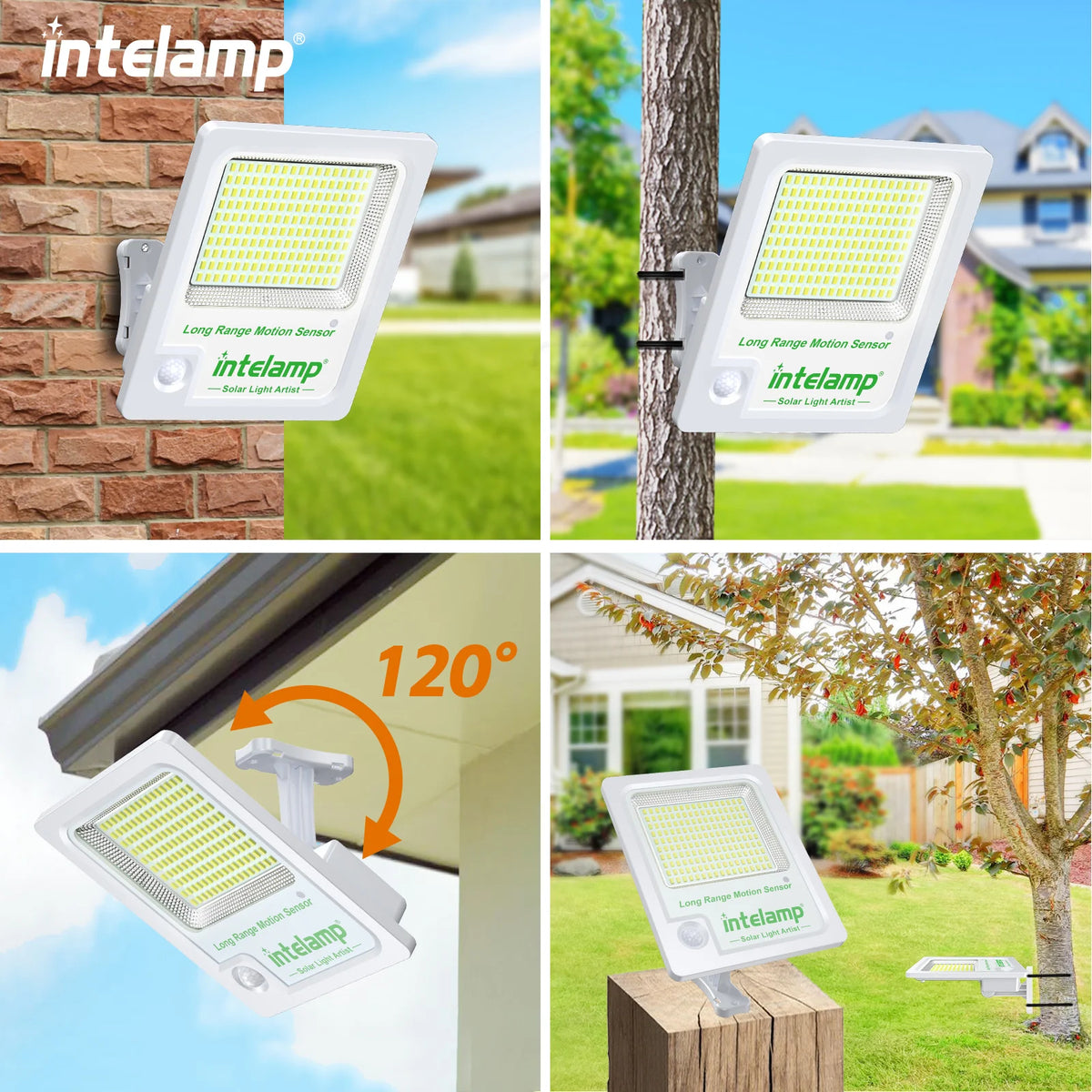 Solar Light Outdoor Motion Sensor Flood Security With Remote Control Powered Wall Dusk to Dawn Garden Porch Farm