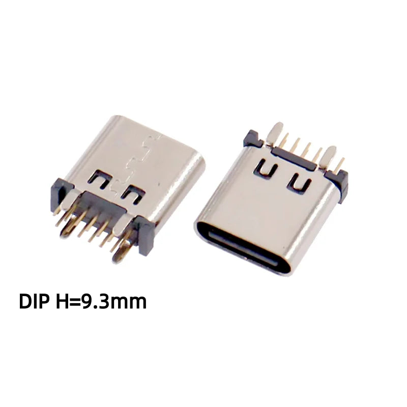 5pcs TYPE C 14 Pin Female Socket Connector SMT DIP Vertical 180° Charging Port Plug Socket Power USB TYPE-C14P H=9.3/10/10.5mm