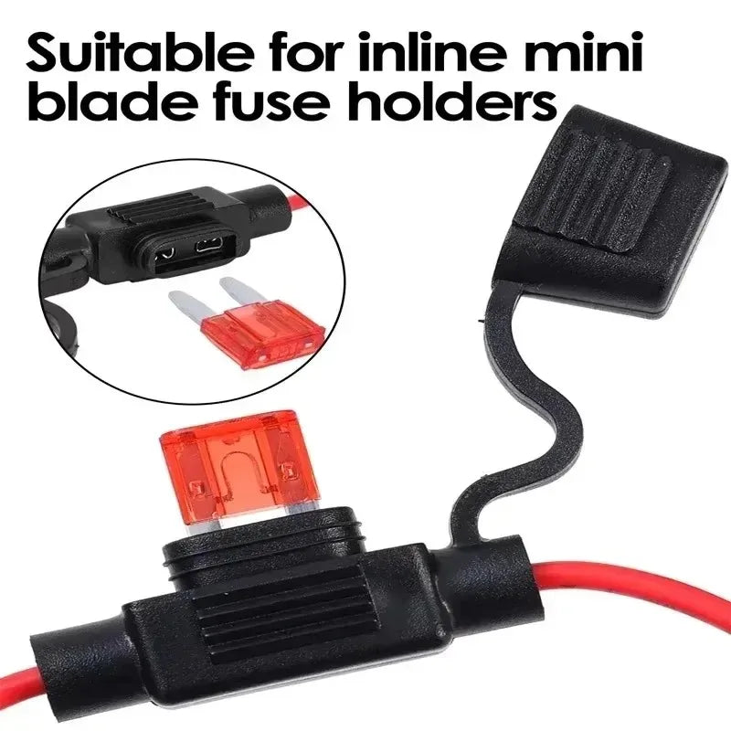 In Line Automotive Fuse Socket Mini Blade Fuse Holder Splash-Proof 12V 30A with Fuse Blade Disconnect Switch Socket 5-20pcs