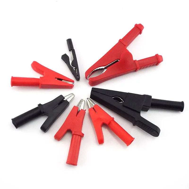 10A 20A 30A 50A Alligator Clip Crocodile Adapter 2mm 4mm Banana Plug Probe Clip for Multimeter Pen Test lead Cable Insulated E2