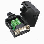 DB9 RS232 RS485 Connector Male Female 9 Pin Breakout Terminals COM Connector D-SUB Terminals 21-24 AWG Wire Solderless Connector