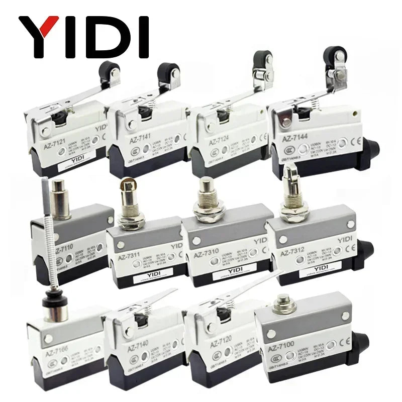 YIDI Waterproof Micro Limit Switch 10A 250V Roller Lever Arm AZ-7312 AZ-7311 AZ-7121 Horizontal Type