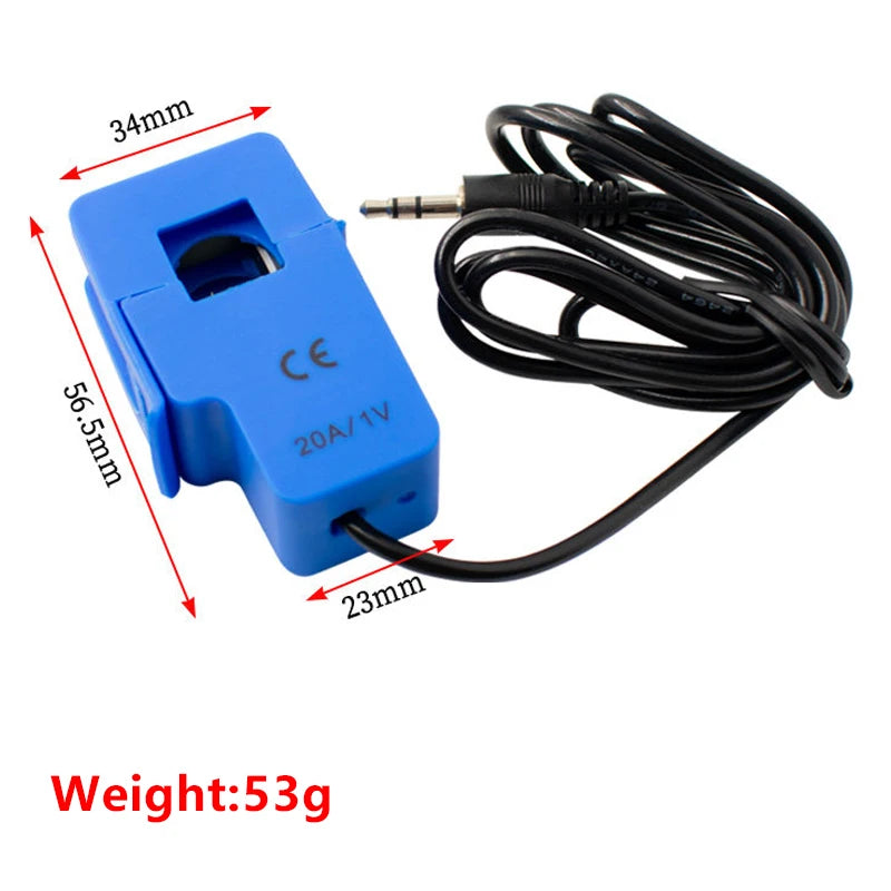 SCT-013 Split Core Current Transformer 5A 10A 15A 20A 30A 50A 60A 100A Multi-range Non-invasive Clip-on AC Current Sensor