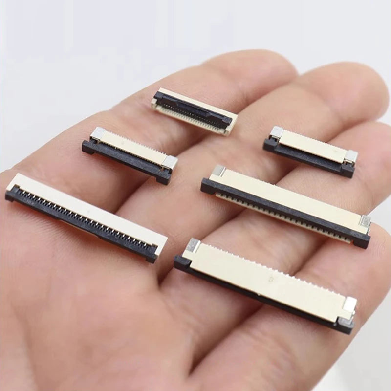 10pcs FPC FFC socket Connector 0.5mm 1mm Pitch Flat Cable Flip bottom connection 4/5/6/8/10/12/14/16/20/22/24/30/34/40/50P