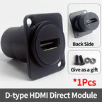 D-Type Panel Mount RJ45 Socket CAT5e/CAT6 Ethernet Direct Data Signal Waterproof Connector For Industrial Enclosure, Server Rack