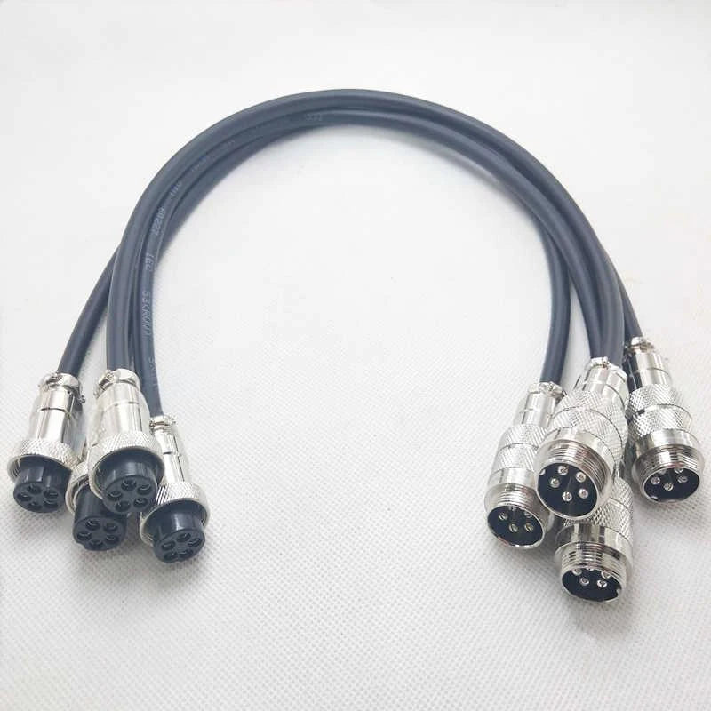 3Pin GX20 Male to Female Aviation Plug with Wire 2Pin~12Pin Male Female Docking Extension Cable M20 Revolving Female Power Cord