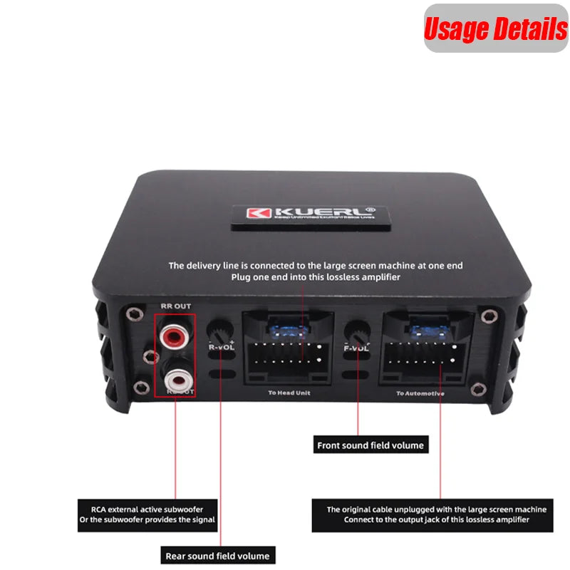Car Power Amplifier 4*60W Way DSP Car Audio Speaker Amplifier Lossless Audio Processor For Android Large Screen Dedicated