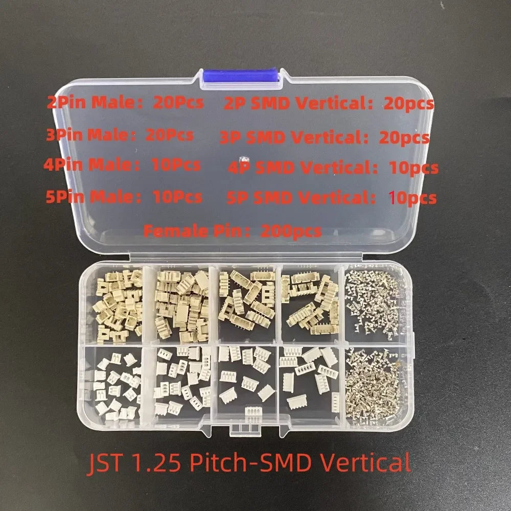 1Box JST 1.25 PH 2.0mm /SYP/SM/XH 2.54mm / VH 3.96mm Pitch Male Female Terminals Kit Plug Plastic Housing Header Crimp Connector