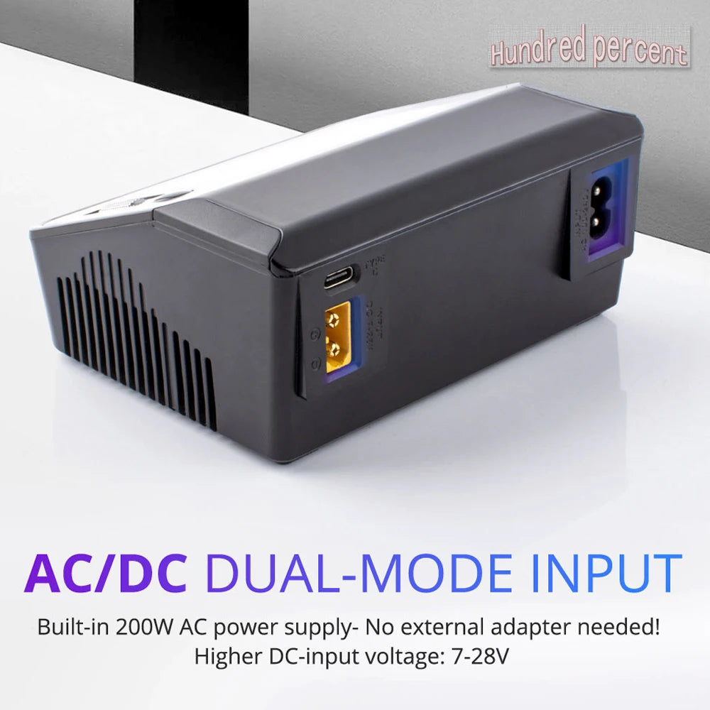 ToolkitRC M6DAC Dual Channel Smart Lipo Battery Charger Discharger AC 200W DC 350WX2 15A for 1-6S LiHV PD 65W