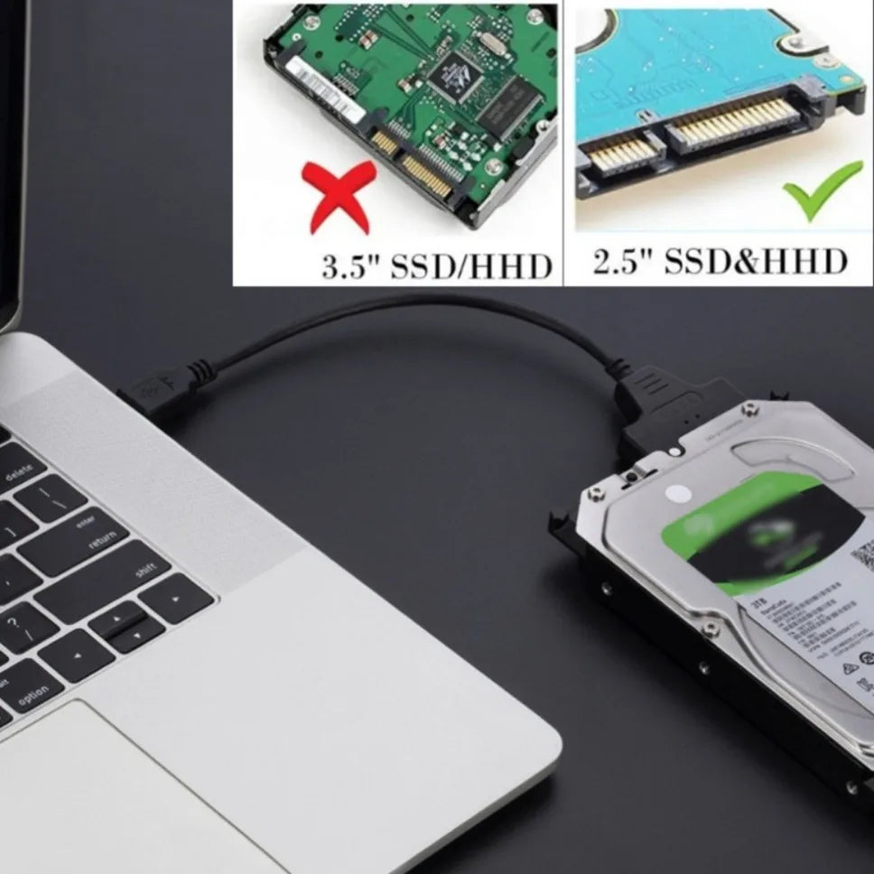 USB SATA 3 Cable Sata To USB 3.0 / 2.0 Adapter Support 2.5Inch External SSD HDD Hard Drive UP To 6 Gbps 22 Pin Sata III Cable