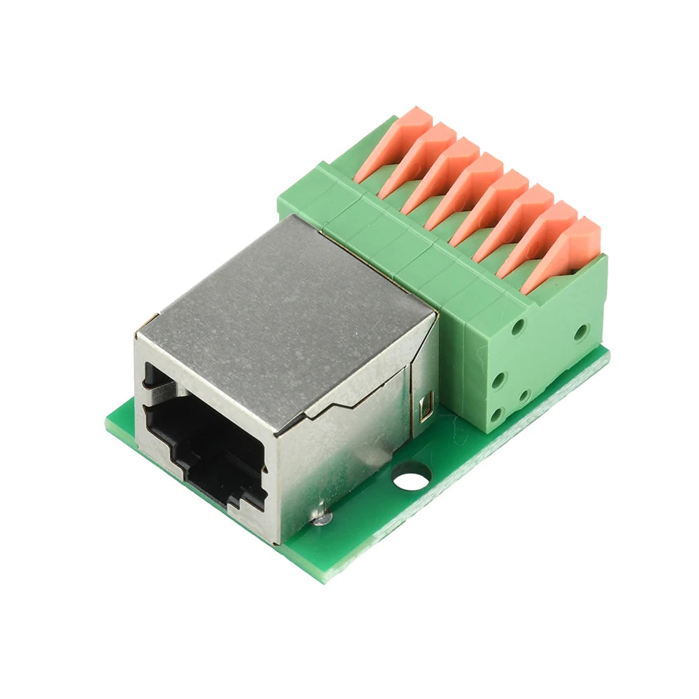 RJ45 Female Breakout Board Solderless RJ45 to 8Pin Quick Spring Terminal RJ45 Female Connector
