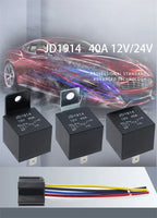 1PCS DC 12 24V 40A 4 5-Pin AMP Waterproof Relay Harness Tinned Copper Wires 5-PIN SPDT For  Boat Auto Fan Car relay With Socket