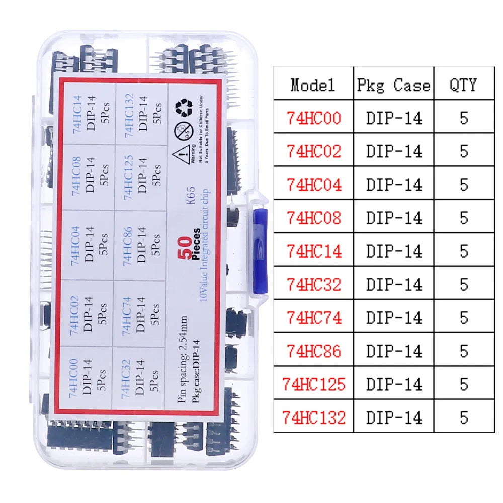 IC Integrated Circuit Chip Assortment Kit DIP SMD series 74HCXX 74LSXX CD4000 Common CMOS Logic IC Sockets set DIY Mix Pack