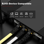 ROVLL CAT7 Ethernet Cable Flat Lan Cable STP Round RJ45 Network Cable Cat 7 Internet Cord 10Gbps Braided Patch Cord