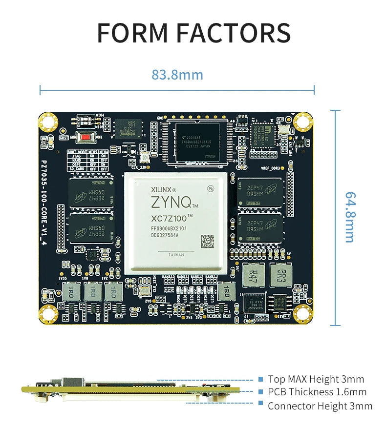 PUZHI SoM 7035 7045 7100: Xilinx SoC ZYNQ 7000 7Z030 7Z035 7Z045 7Z100 FPGA Core Board Industrial Grade  System on Module 900I