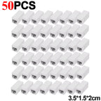 10-50PCS RJ45 Coupler Inline Keystone Jack Female To Female Dual Straight Head RJ45 Extender Plug Network Cable Connector