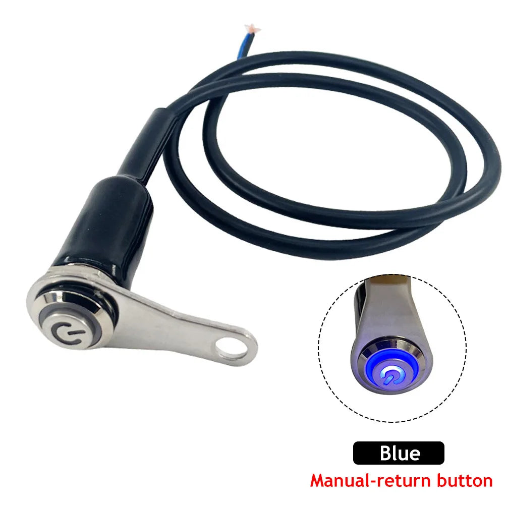 LED Motorcycle Switch ON+OFF Handlebar Mount Aluminum Alloy Waterproof 12V Fog Light Lamps Motorbike Horn Push Button Switch