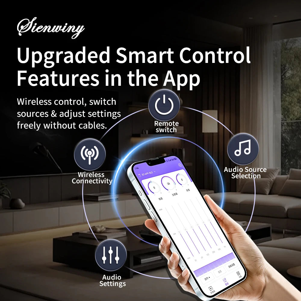 YS-TB21H TPA3116 Bluetooth 5.1 Audio Amplifier Board 2.1 Channel 50Wx2+100W Subwoofer APP Control HiFi Stereo Power Amp
