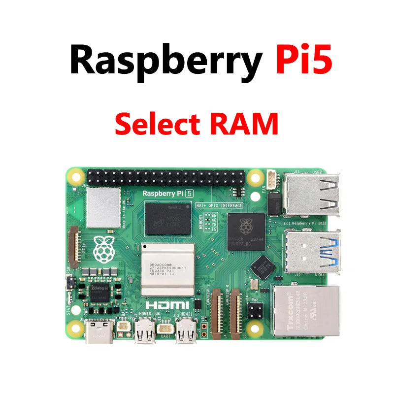 Raspberry Pi 5 16GB /8GB/4GB/2GB RAM Option Pi5 8GB KIt PD Power Supply / RTC / 64GB Card / Heatsink Fan / Card reader
