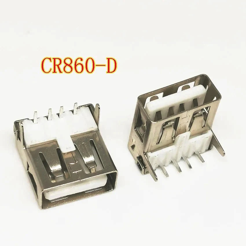 10/30/50PCS USB 2.0 4Pin A Type Female Socket Connector G54 2 Feet 90 Degree Data Transmission Charging