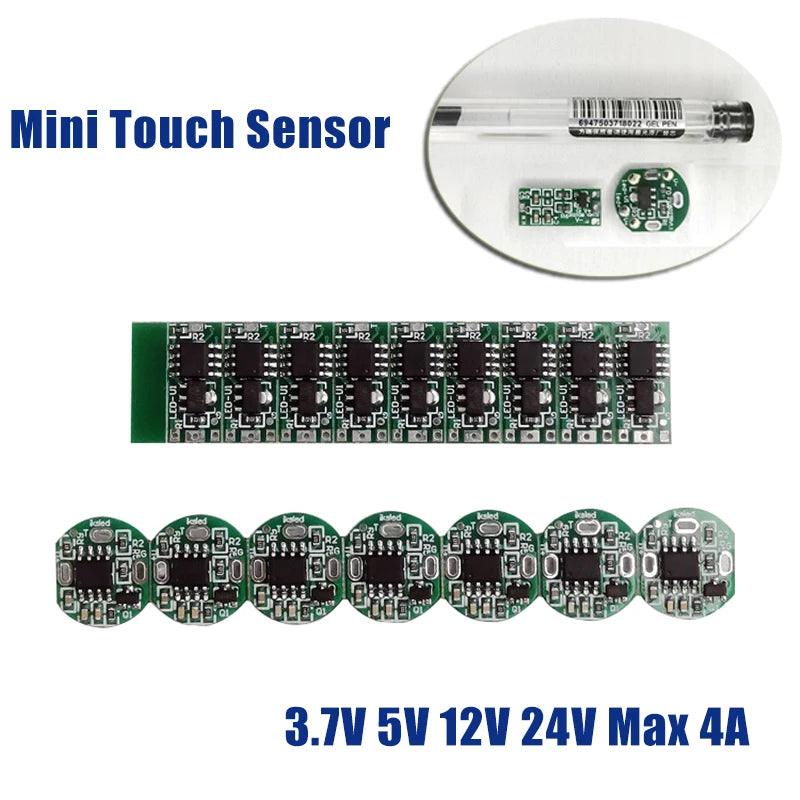 Mini Touch Switch Sensor Dimmable Switch Button Smart Home Switch Controller for DC3.7-24V Closet Corridor LED Strip Customized