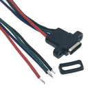 5pcs Type-C USB 3.1 Connector 2Pin 4Pin 6Pin Welding Wire Female Socket Rubber Ring High Current Fast Charging Port
