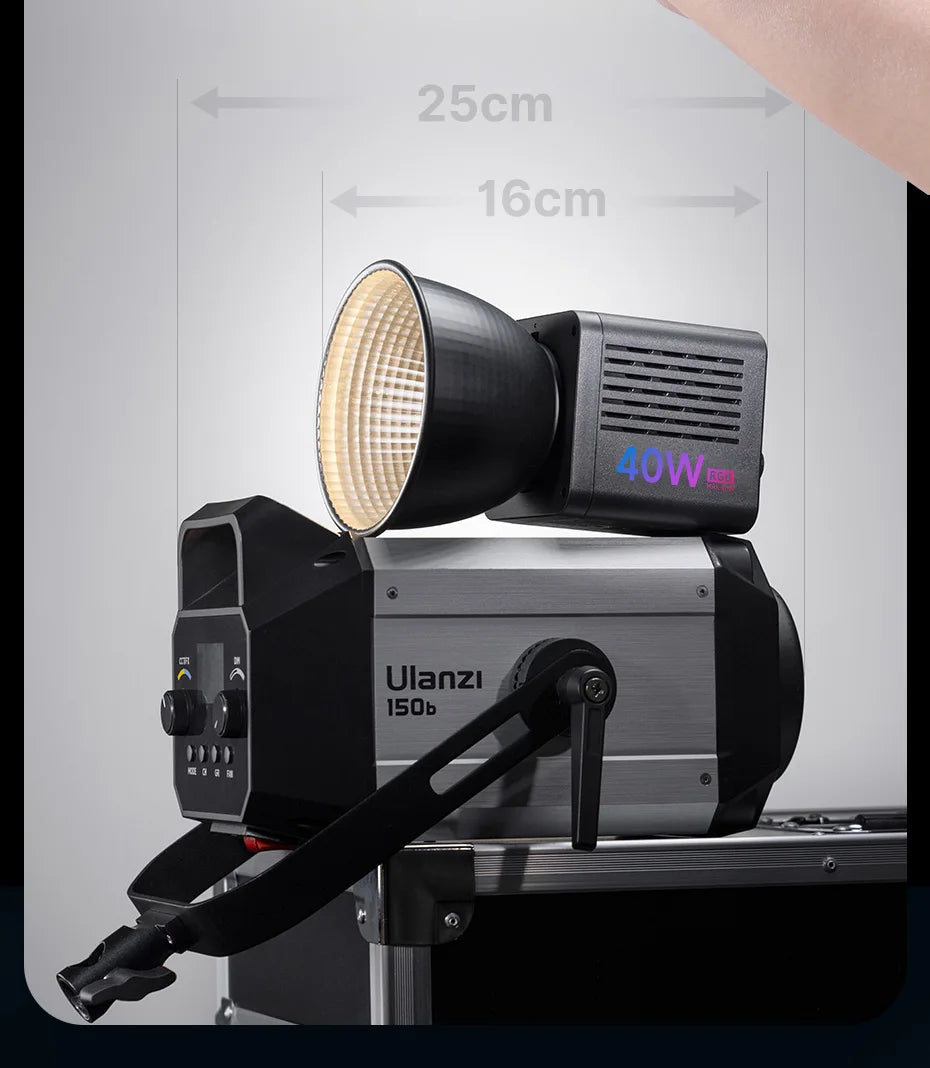 Ulanzi L024 40W RGB Video Light 2500-6500K Bi-color 0-359° RGB COB Light Mini Bowens Mount Fill Light 3400mAh COB Light