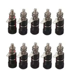 10pcs 4mm Red&Black Banana Socket Professional Binding Post Nut Banana Plug Jack Connector Nickel Plated For 4mm Banana Plug