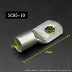 SC Type Wire Nose Terminal SC35 SC50 SC70 SC95 Bare Copper Battery Block Lugs Hole ID 6 8 10 12mm Crimp DTGA Cable End Connector