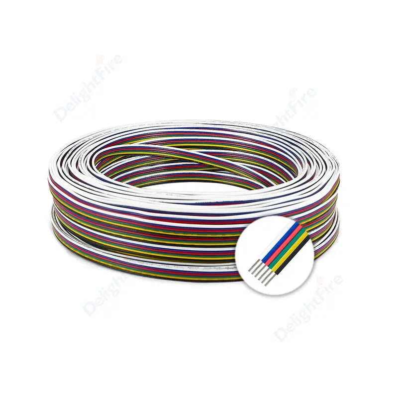 5-100m LED Cable 18 20 22AWG Hookup Wire 6 5 3 2 4pin RGB Extension Cable For LED Strip WS2812B Pixels Light SM JST Connectors