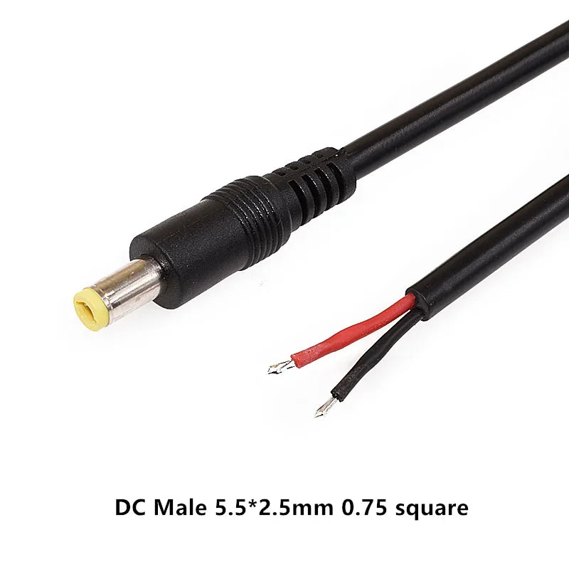 DC Power Plug 5.5 X 2.1 2.5mm 5.5 * 2.1mm Male Female CCTV Adapter Connector Cable Extension Cords 12V Surveillance Camera