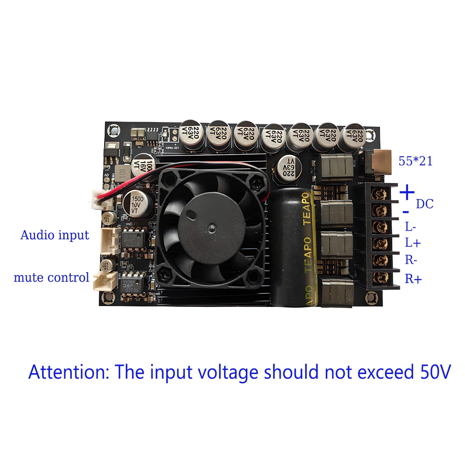 TPA3255 600W High-Power Amplifier Board 300W X 2 High-power HIFI Digita Low Noise AMP 2.0 Ch Class D