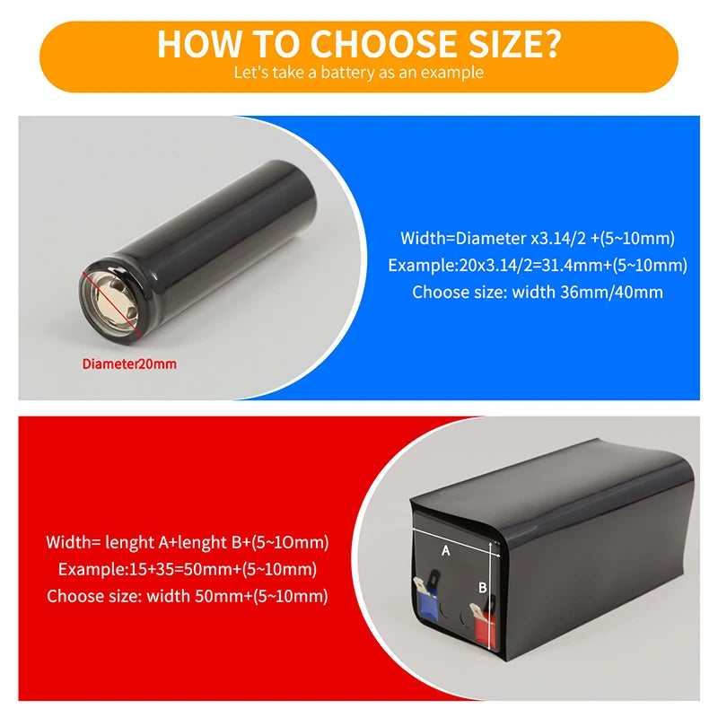 1/5m PVC Heat Shrink Tube Width 50mm ~ 500mm Black 18650 Lipo Battery Pack Insulated Cable Sleeve Protection Battery Film Wrap