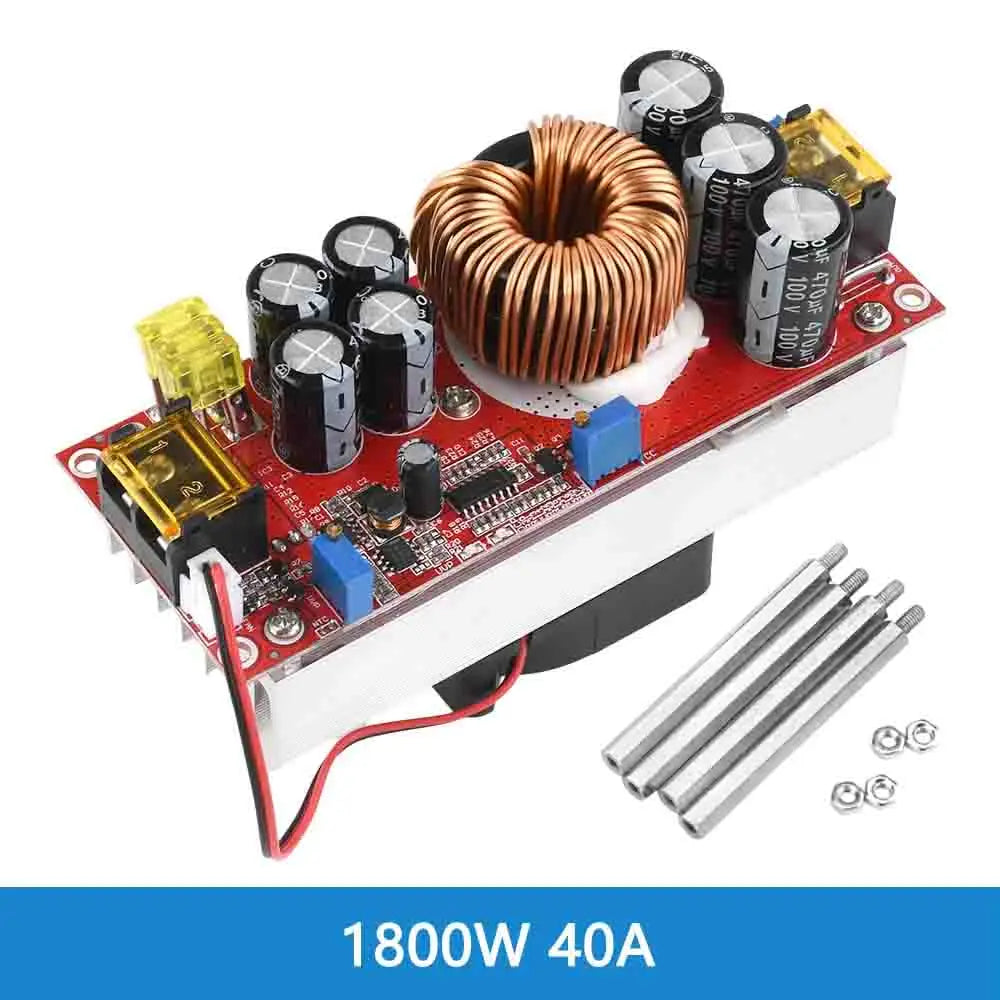 1800W 40A DC-DC Boost Converter Step Up Power Supply Module 10-60V To 12-90V Adjustable Voltage Charger 1200W 20A Boost Module