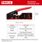 TOPLIA Vertical Network RJ45 Crimping Tool Kit Ethernet Crimp Tool Cable Crimper for RJ11/RJ12 Standard, RJ45 Pass Through