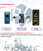 RF-Nano for Arduino Nano V3.0, Micro USB Nano Board ATmega328P QFN32 5V 16M CH340, Integrate NRF24l01+2.4G wireless