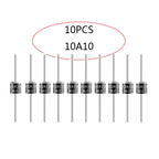 10PCS 10A10 Rectifier Diode 10A 1000V Schottky Axial Switching Doorbell Diodes 10 Amp 1000 Volt Dioden R-6 Package