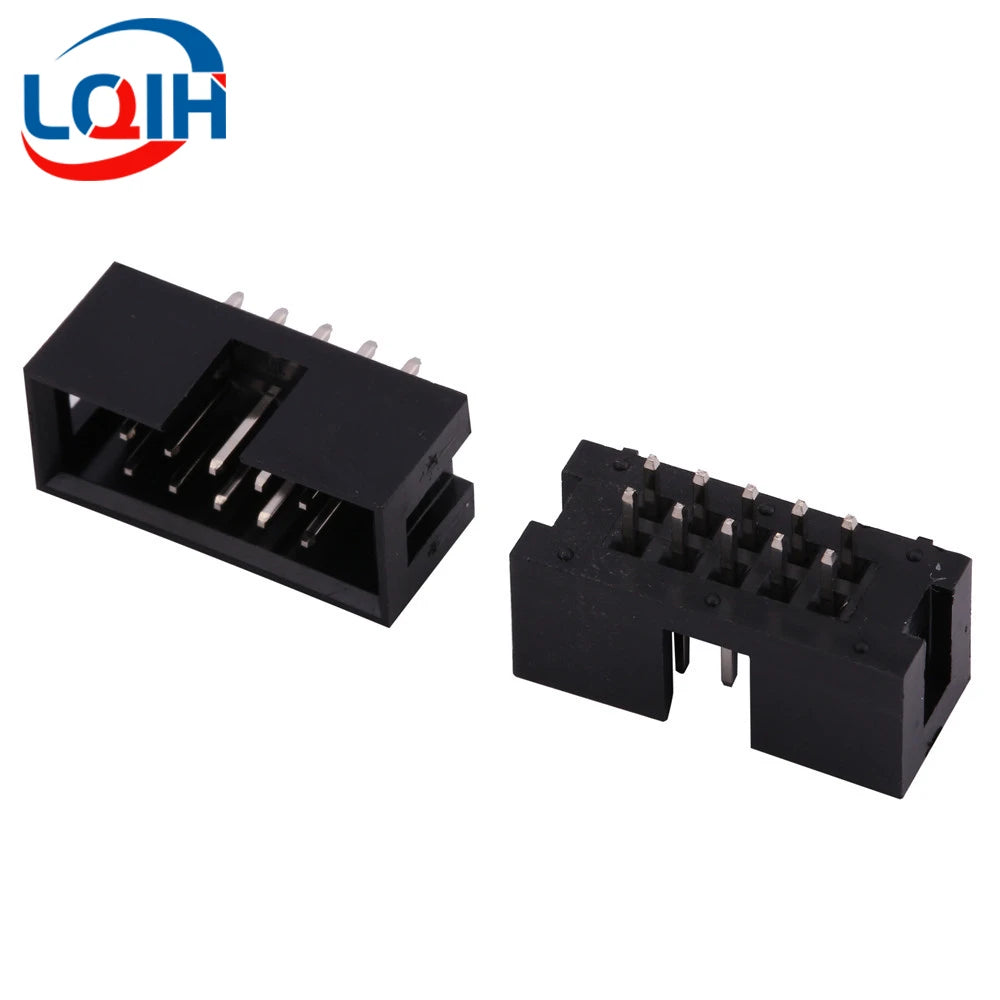 10PCS DC3 6P/8P/10P/14P/16P/20P/30P/34P/40P 2.54mm Socket Header Connector ISP Male Double-spaced Straight needle Curved needle