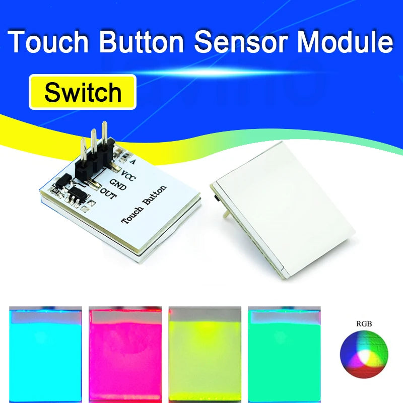 1/5/10Pcs Capacitive Touch Switch HTTM Button LED Sensor Module Green Blue Red Yellow RGB Multi Color Display DIY Electronic