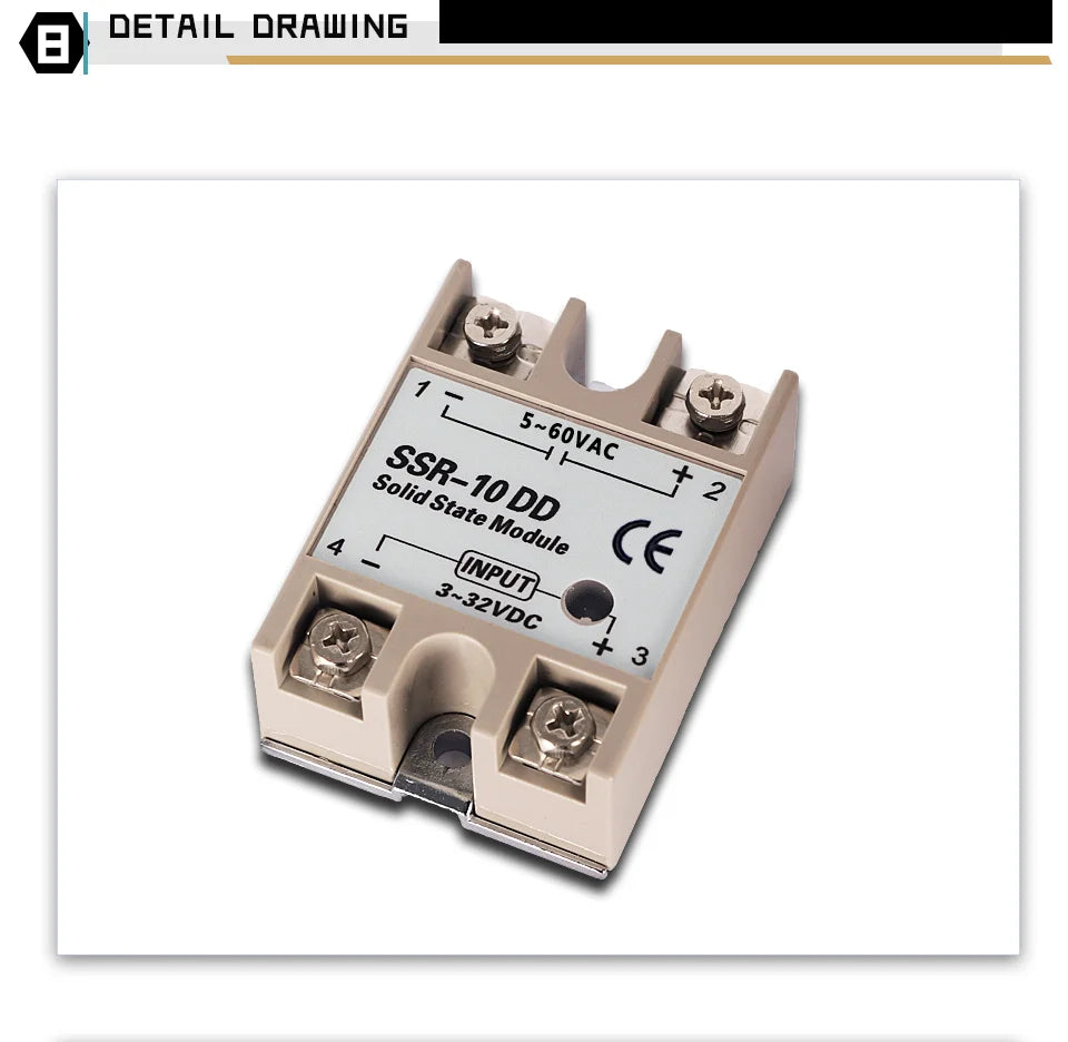 Rele 12V Relay Solid State SSR Module 5V 24Vdc Voltage 24V Relè Switch Relé 12 V 3V Reley Contactor Heatsink 40 DD 10A 40A DC