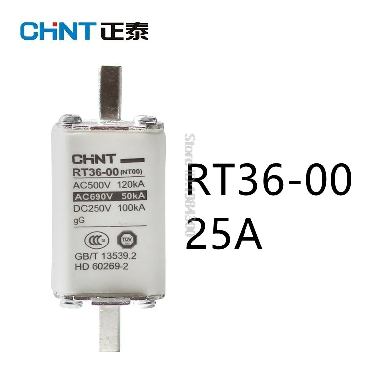 CHINT Fuse Core RT36-00 NT00 20A 25A 32A 40A 50A 63A 80A 100A 125A 160A Ceramic Resistor Fuse Base