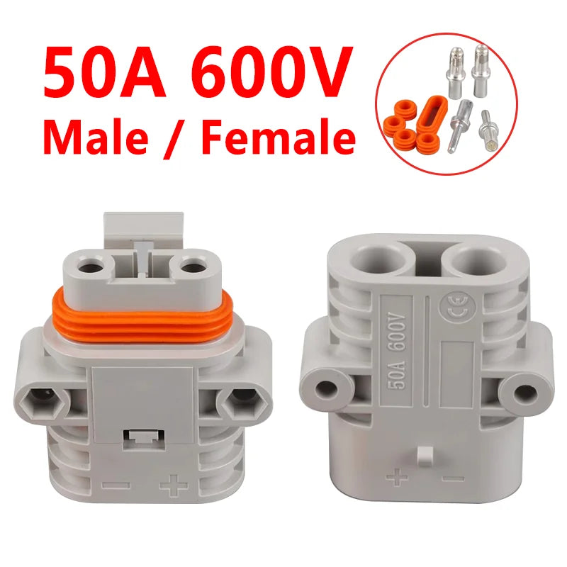 50 Amp 600V 6 AWG Grey Forklift Cable Power Connectors Plug Solar Panel Wire Connector Envio Gratis Kway