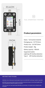 MECHANIC T-824 T824 SE Tail Insertion Tester Tail Insertion Detector Type-C Lightning I nterface for Phone Repair Tools