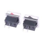 5Pcs Black Push Button Mini Switch 2Pin Snap-in On/Off Rocker Switch With Waterproof Cover