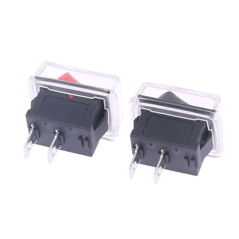5Pcs Black Push Button Mini Switch 2Pin Snap-in On/Off Rocker Switch With Waterproof Cover